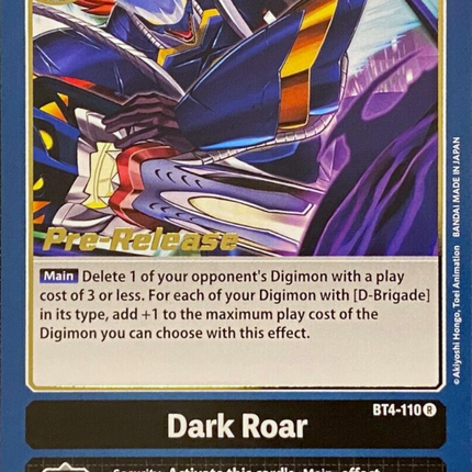 Dark Roar [BT4-110] [Great Legend Pre-Release Promos]