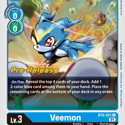 Veemon [BT8-021] [New Awakening Pre-Release Cards]