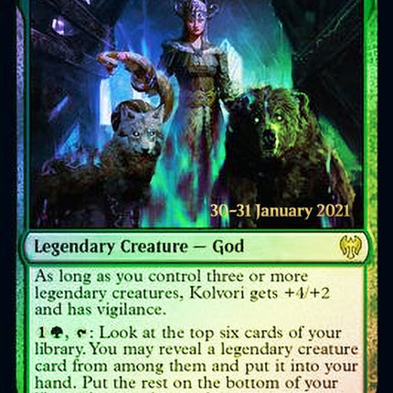 Kolvori, God of Kinship // The Ringhart Crest [Kaldheim Promos] Prerelease Foil