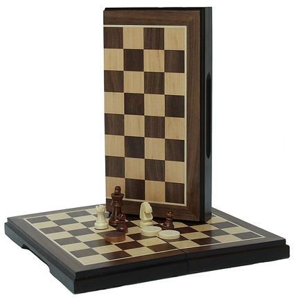 Checkers & Chess Combo 2-in-1 Set Magnetic Folding