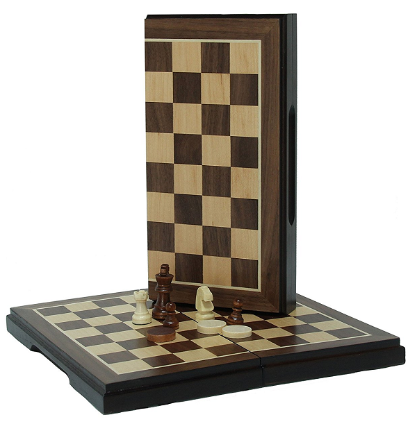 Checkers & Chess Combo 2-in-1 Set Magnetic Folding