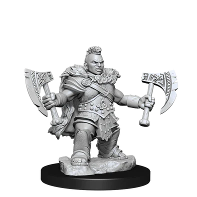 D&D Frameworks - Unassembled/Unprimed miniature: Dwarf Barbarian (Female)