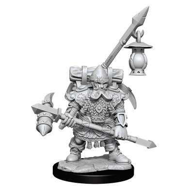 D&D Frameworks - Unassembled/Unprimed miniature: Dwarf Fighter (Male)
